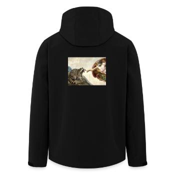 raccoon beating god's hand raccoon meme - Men’s Recycled Softshell Jacket by Stanley/Stella - black - Back - AI Model Male 185 light (185cm)