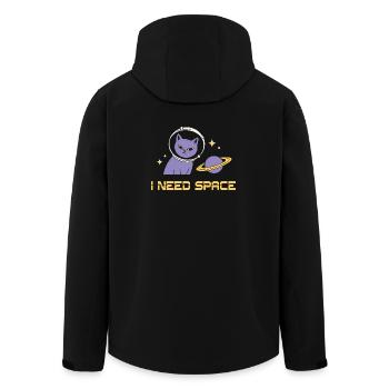 Space Cat – I Need Space - Men’s Recycled Softshell Jacket by Stanley/Stella - black - Back - AI Model Male 185 light (185cm)