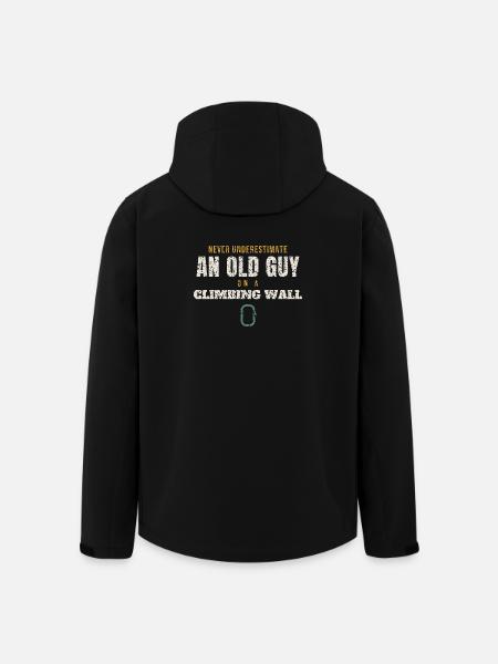 Old Guy On A Climbing Wall - Men’s Recycled Softshell Jacket by Stanley/Stella - black