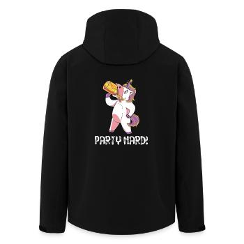 Funny funny unicorn drunk Christmas gift - Men’s Recycled Softshell Jacket by Stanley/Stella - black - Back - AI Model Male 185 light (185cm)