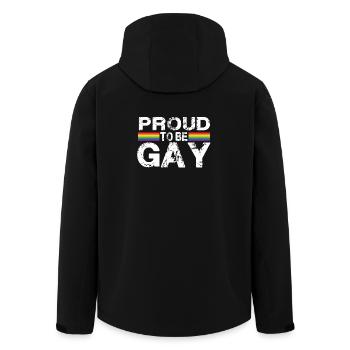 Proud To Be Gay - Men’s Recycled Softshell Jacket by Stanley/Stella - black - Back - AI Model Male 185 light (185cm)