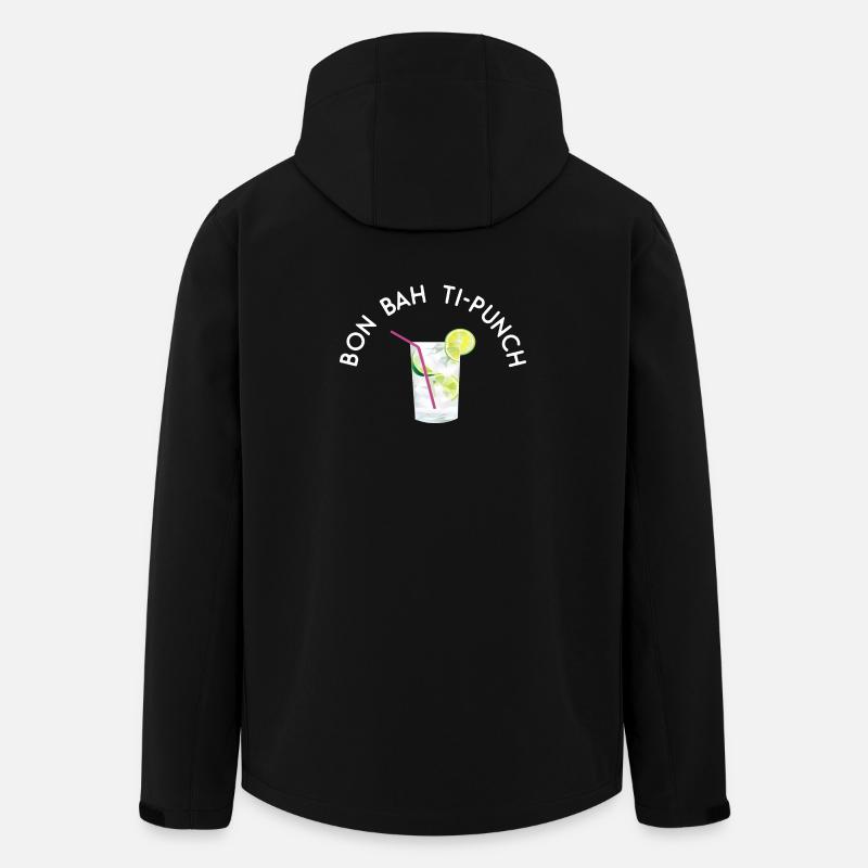 Bon bah Ti-punch - texte blanc - Veste softshell homme en polyester recyclé Stanley/Stella - noir