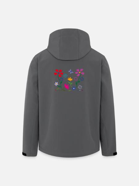 Flower meadow, garden, butterfly - Men’s Recycled Softshell Jacket by Stanley/Stella - black
