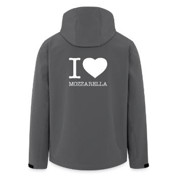 I LOVE MOZZARELLA - Men’s Recycled Softshell Jacket by Stanley/Stella - anthracite - Back - AI Model Male 185 light (185cm)