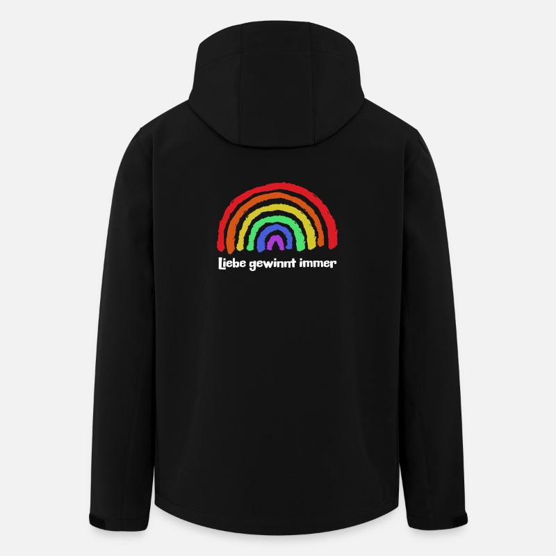 Regenbogen Frieden Freiheit Liebe Statement - Recycelte Männer Softshell-Jacke von Stanley/Stella - Schwarz