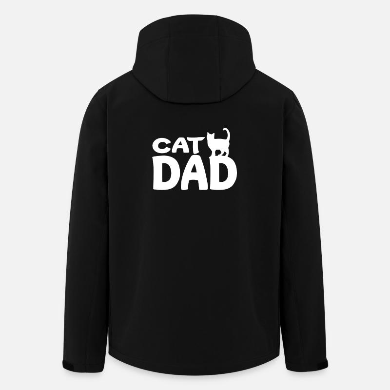 Papa Chat Silhouette Blanc - Veste softshell homme en polyester recyclé Stanley/Stella - noir