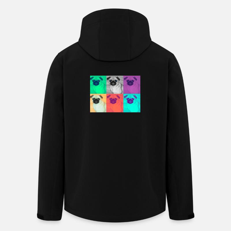 Pop Art Conception de chien - Veste softshell homme en polyester recyclé Stanley/Stella - noir