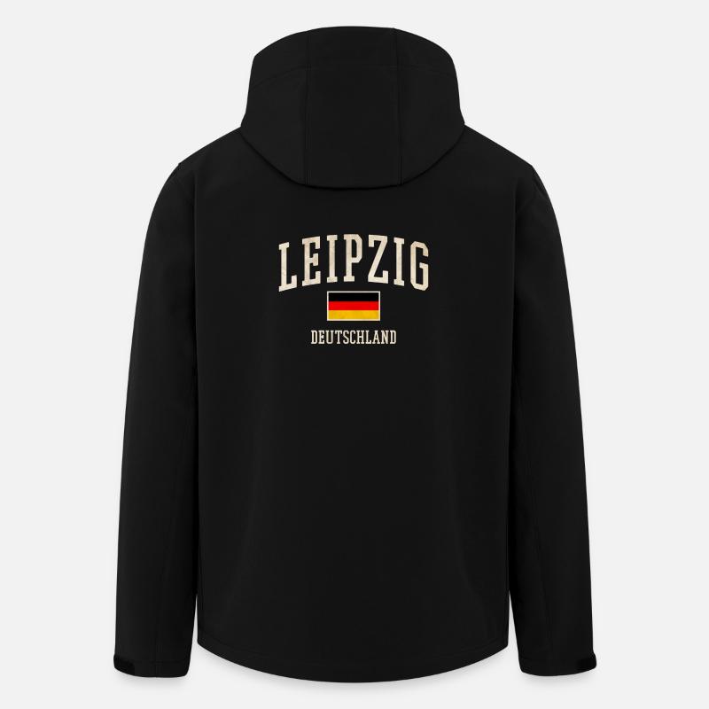 Leipzig Germany Flag Look - Men’s Recycled Softshell Jacket by Stanley/Stella - black