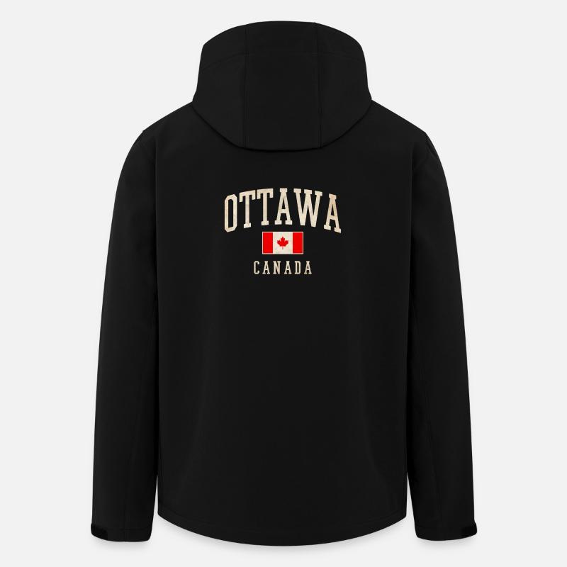 Ottawa Canada Flag Design - Men’s Recycled Softshell Jacket by Stanley/Stella - black