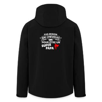 Humour Super Papa Cape Cheveux - Veste softshell homme en polyester recyclé Stanley/Stella - noir - Dos - AI Model Male 185 light (185cm)
