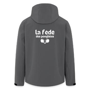 ping-pong, pongiste, tennis de table - Veste softshell homme en polyester recyclé Stanley/Stella - charbon - Dos - AI Model Male 185 light (185cm)