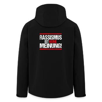 Gegen Rassismus gegen Nazis pro Ausländer - Recycelte Männer Softshell-Jacke von Stanley/Stella - Schwarz - Hinten - AI Model Male 185 light (185cm)