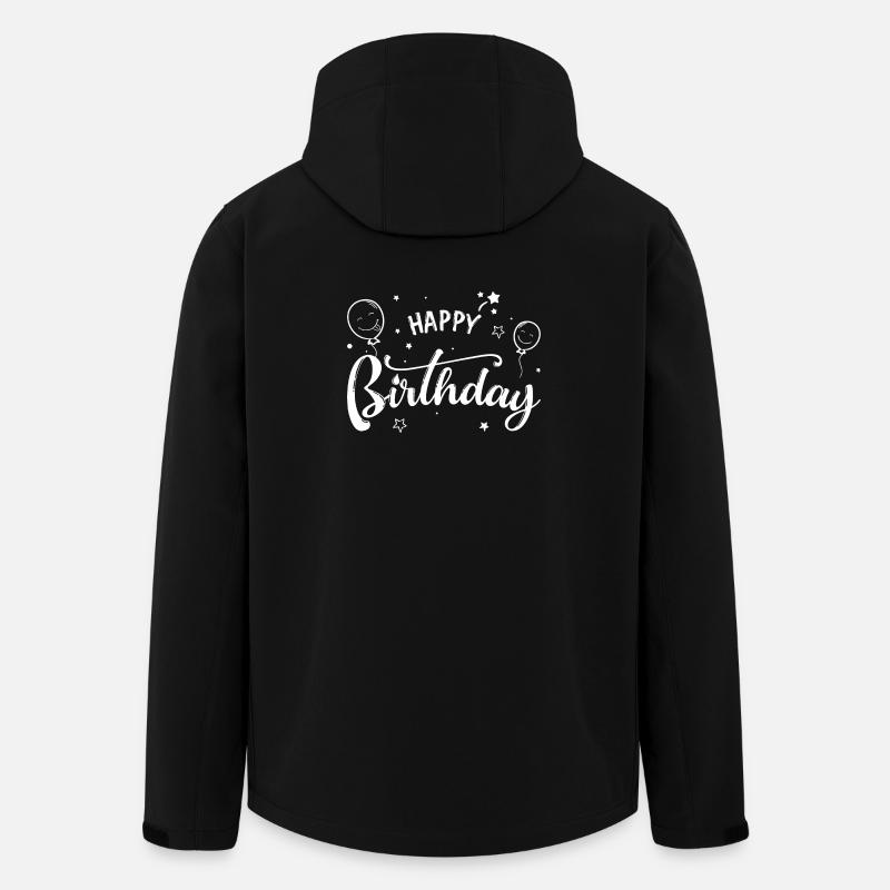 Birthday Balloons Script - Men’s Recycled Softshell Jacket by Stanley/Stella - black