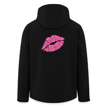 Smooch Rouge à lèvres rose Kiss Mark Love déclaration Tee - Veste softshell homme en polyester recyclé Stanley/Stella - noir - Dos - AI Model Male 185 light (185cm)