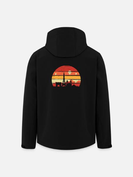 Paris Sunset Skyline Silhouette - Men’s Recycled Softshell Jacket by Stanley/Stella - black