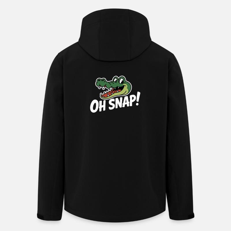 Oh Snap Alligator Cartoon - Men’s Recycled Softshell Jacket by Stanley/Stella - black