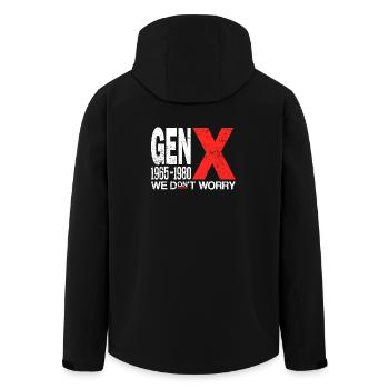 Generation X – Old School & Proud - Men’s Recycled Softshell Jacket by Stanley/Stella - black - Back - AI Model Male 185 light (185cm)