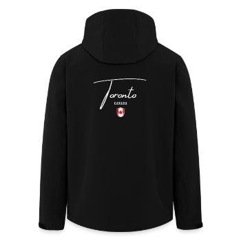 Toronto, Kanada, minimalistisches, elegantes Design - Recycelte Männer Softshell-Jacke von Stanley/Stella - Schwarz - Hinten - AI Model Male 185 light (185cm)