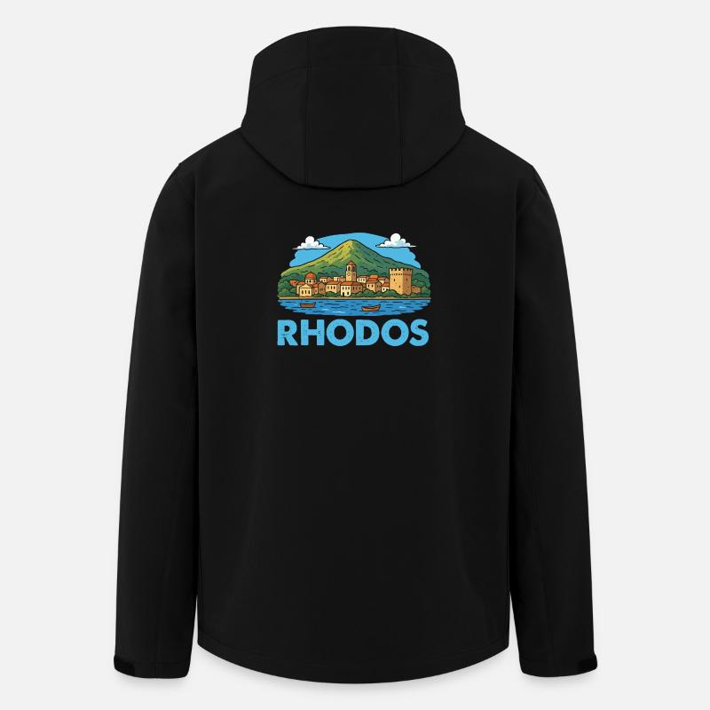 rhodos-insel- - Recycelte Männer Softshell-Jacke Discoverer von Stanley/Stella - Schwarz
