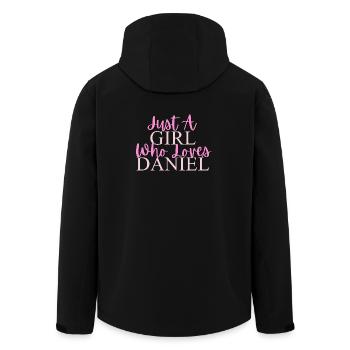 Conception de citation girly inspirante - Veste softshell homme en polyester recyclé Stanley/Stella - noir - Dos - AI Model Male 185 light (185cm)