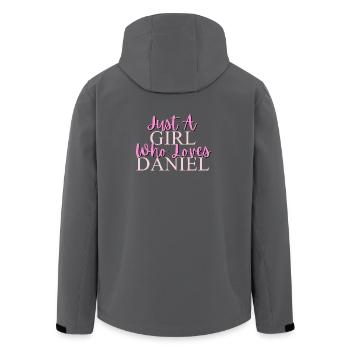 Conception de citation girly inspirante - Veste softshell homme en polyester recyclé Stanley/Stella - charbon - Dos - AI Model Male 185 light (185cm)