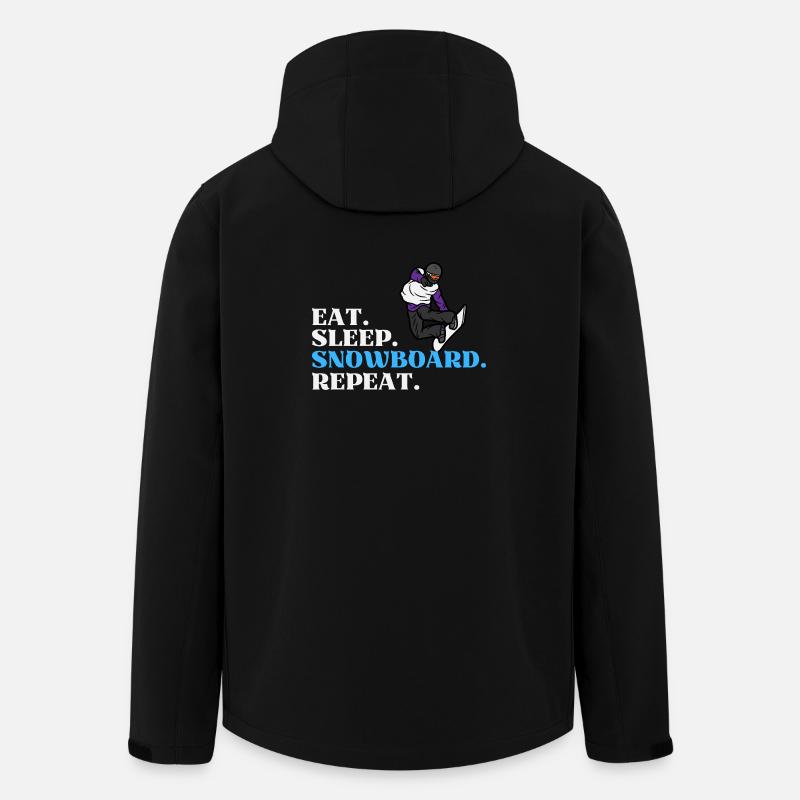 Eat Sleep Snowboard Repeat - Men’s Recycled Softshell Jacket by Stanley/Stella - black