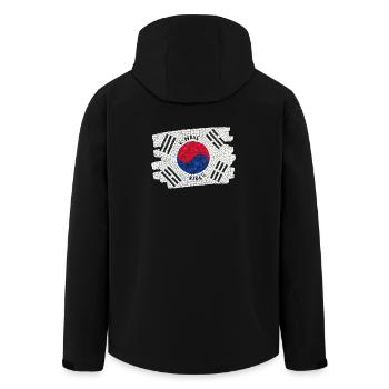 K-Wave Vibes Korea Flagge Mosaik Design - Recycelte Männer Softshell-Jacke von Stanley/Stella - Schwarz - Hinten - AI Model Male 185 light (185cm)