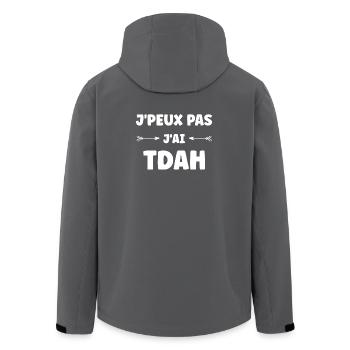 J'ai TDAH Punch Line Audacieuse - Veste softshell homme en polyester recyclé Stanley/Stella - charbon - Dos - AI Model Male 185 light (185cm)