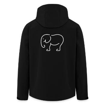 Croquis d’éléphant – Motif animalier minimaliste - Veste softshell homme en polyester recyclé Stanley/Stella - noir - Dos - AI Model Male 185 light (185cm)