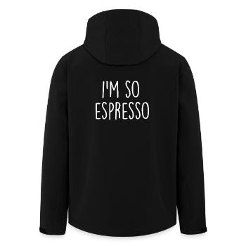 Espresso Coffee Kaffee - Men’s Recycled Softshell Jacket by Stanley/Stella - black - Back - AI Model Male 185 light (185cm)