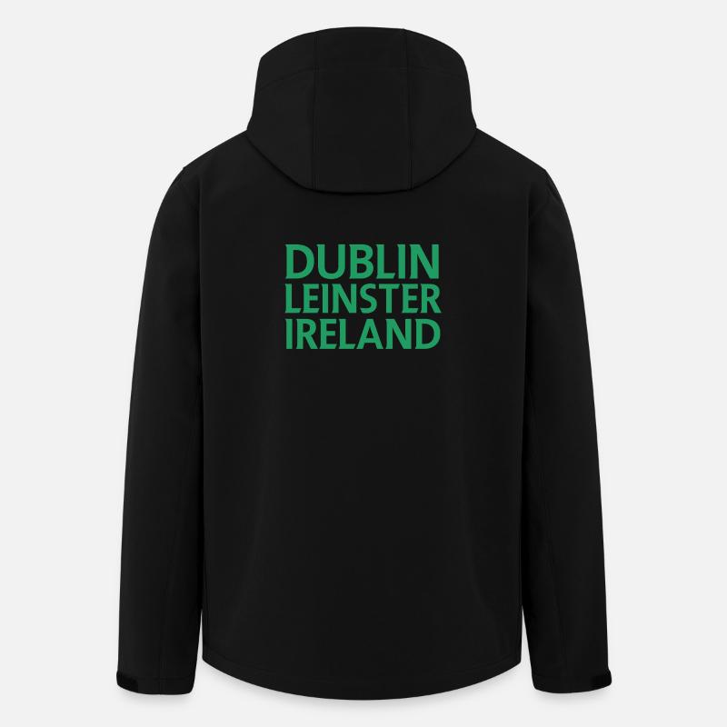 Dublin – Irlande Textdesign - Veste softshell homme en polyester recyclé Stanley/Stella - noir
