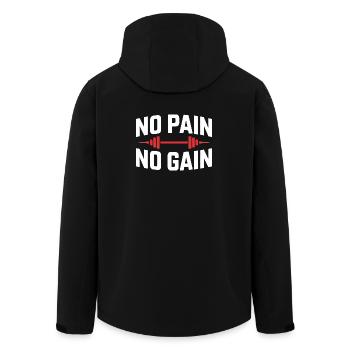 Pas de douleur, pas de gain – Dicton classique de la salle de sport - Veste softshell homme en polyester recyclé Stanley/Stella - noir - Dos - AI Model Male 185 light (185cm)