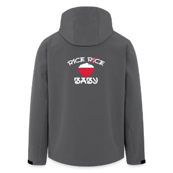 Rice Rice Baby Red Bowl Design - Recycelte Männer Softshell-Jacke von Stanley/Stella - Anthrazit - Hinten - AI Model Male 185 light (185cm)