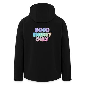 Seulement de l’énergie positive - Veste softshell homme en polyester recyclé Stanley/Stella - noir - Dos - AI Model Male 185 light (185cm)