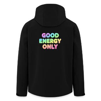Énergie Positive Only – Typographie à Déclaration Positive - Veste softshell homme en polyester recyclé Stanley/Stella - noir - Dos - AI Model Male 185 light (185cm)