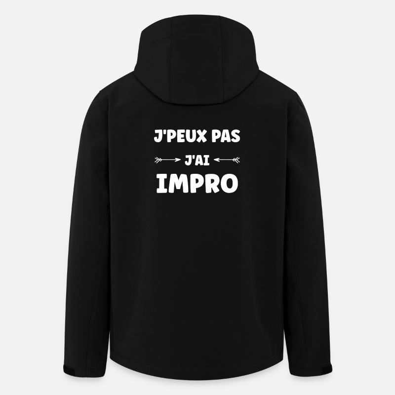 J'peux pas j'ai impro - Veste softshell homme en polyester recyclé Stanley/Stella - noir