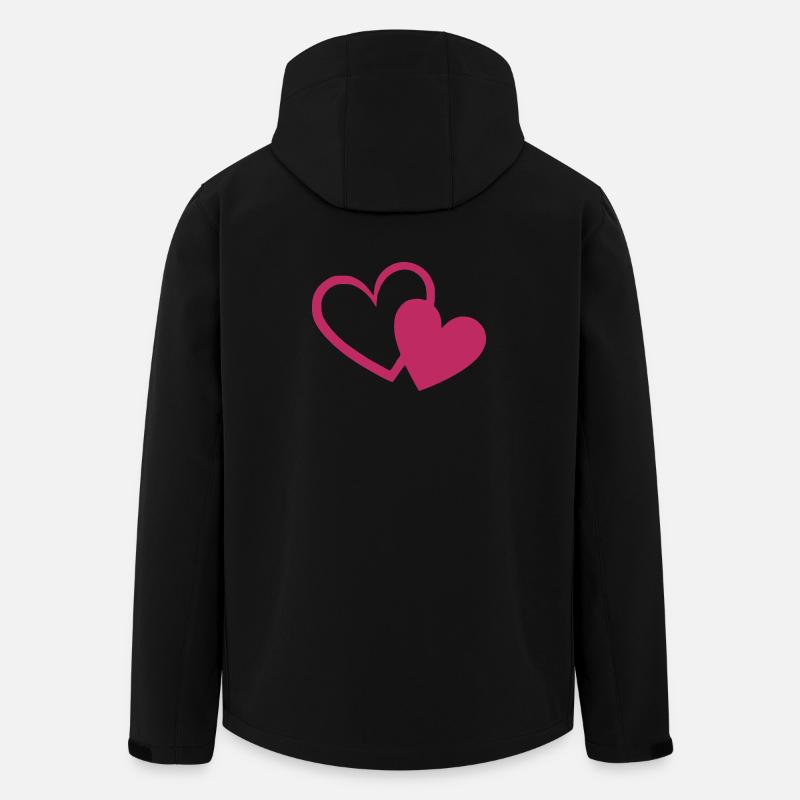 Valentinstag Herz rot Geschenk Valentinstag - Recycelte Männer Softshell-Jacke von Stanley/Stella - Schwarz