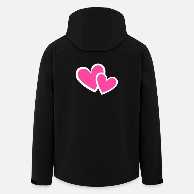 Valentines Pink Heart, Valentine's Day - Men’s Recycled Softshell Jacket by Stanley/Stella - black