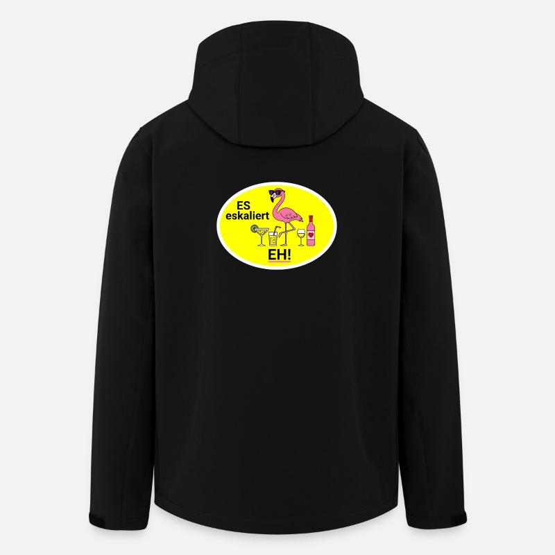 Flamingo Escalates Humor - Men’s Recycled Softshell Jacket by Stanley/Stella - black