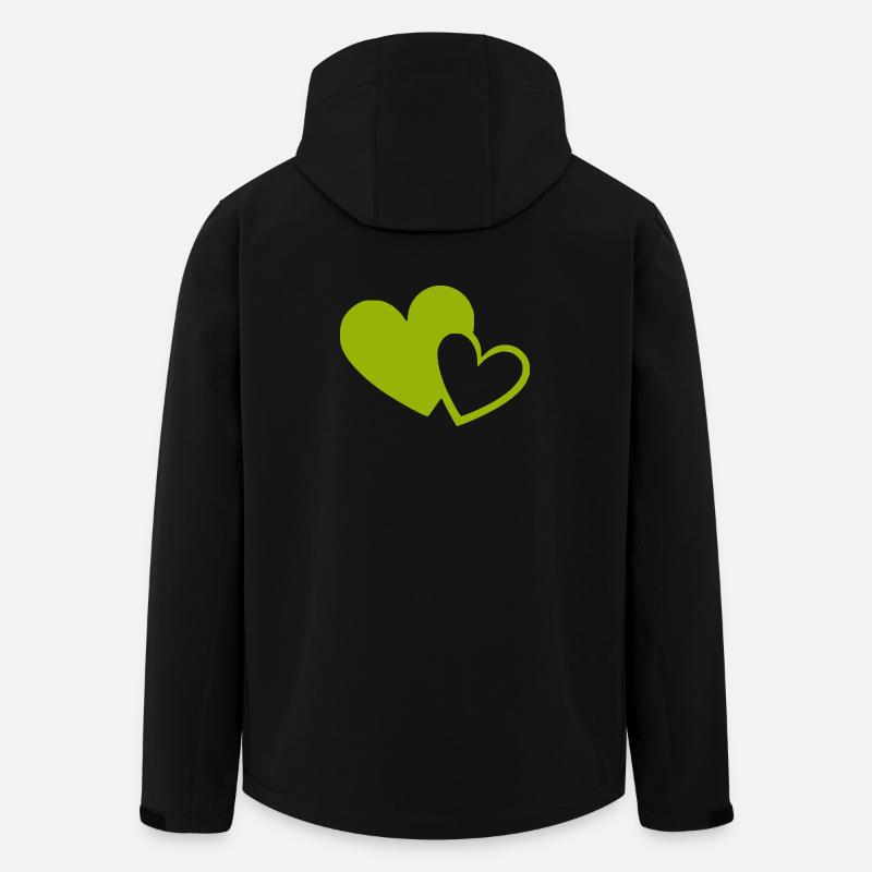 green heart green hearts heart pattern - Men’s Recycled Softshell Jacket by Stanley/Stella - black