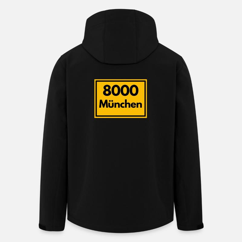 ALTE POSTLEITZAHL PLZ RETRO 8000 MÜNCHEN BAYERN - Recycelte Männer Softshell-Jacke von Stanley/Stella - Schwarz