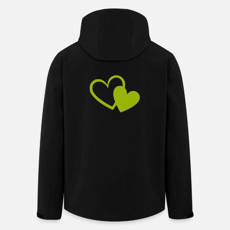 green heart green hearts heart pattern - Men’s Recycled Softshell Jacket by Stanley/Stella - black