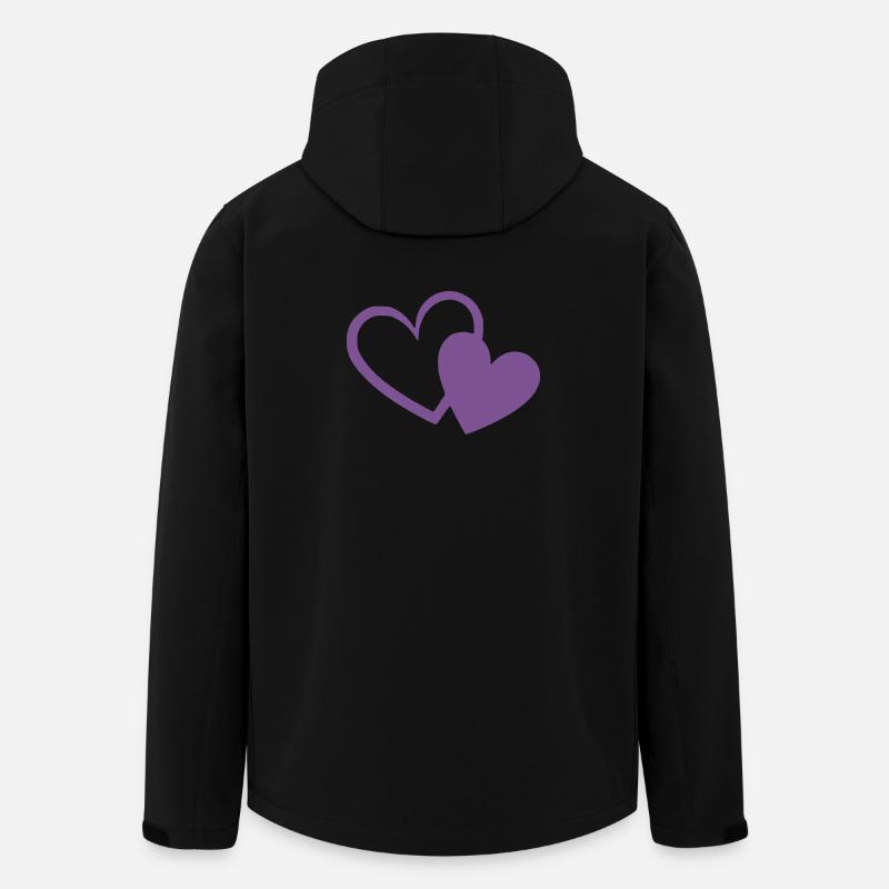 violettes Herz zwei violette Herzen Geschenk  - Recycelte Männer Softshell-Jacke von Stanley/Stella - Schwarz