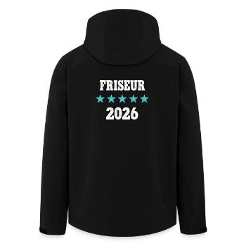 Hairdresser 2026 Apprenticeship Hairdresser Master Trainee - Men’s Recycled Softshell Jacket by Stanley/Stella - black - Back - AI Model Male 185 light (185cm)