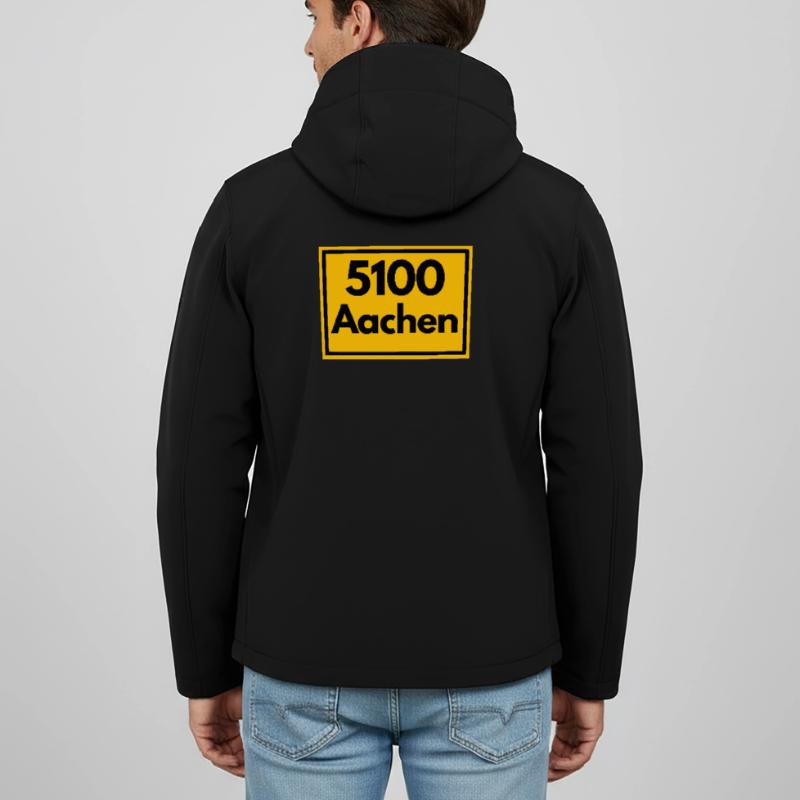 OLD POSTCODE POSTCODE RETRO 5100 AACHEN DREILÄNDER Men’s Recycled Softshell Jacket Discoverer by Stanley/Stella