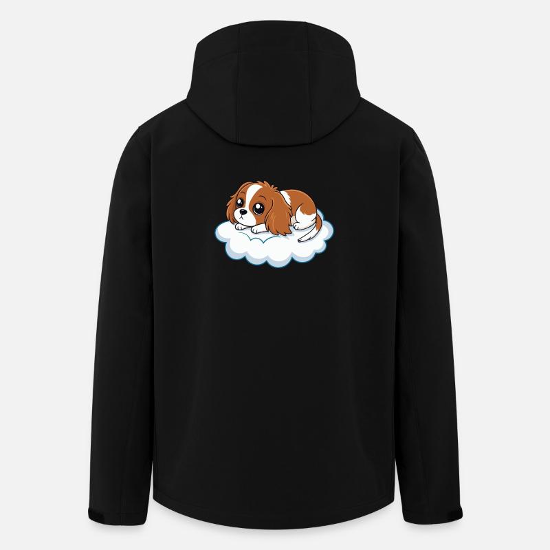 Chiot cavalier rêveur sur un nuage - Veste softshell homme en polyester recyclé Stanley/Stella - noir