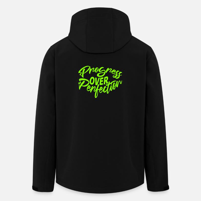 Progress Over Perfection Saying Motivation Mindset - Men’s Recycled Softshell Jacket by Stanley/Stella - black
