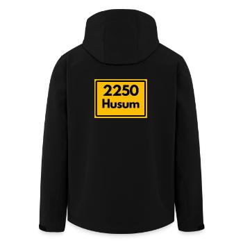 OLD POSTCODE POSTCODE RETRO 2250 HUSUM – NORDSEE - Men’s Recycled Softshell Jacket by Stanley/Stella - black - Back - AI Model Male 185 light (185cm)