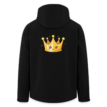 Kawaii Golden Crown Illustration - Men’s Recycled Softshell Jacket by Stanley/Stella - black - Back - AI Model Male 185 light (185cm)