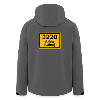 ALTE POSTLEITZAHL PLZ RETRO 3220 ALFELD LEINE - Recycelte Männer Softshell-Jacke von Stanley/Stella - Schwarz - Hinten - AI Model Male 185 light (185cm)
